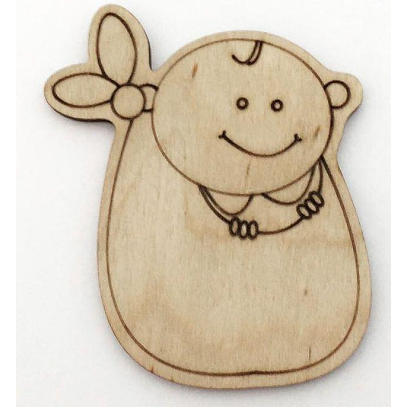 Розмальовка на фанері, Магніт на холодильник Малюк у сумці.