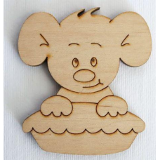 Розмальовка на фанері, Магніт на холодильник Ведмедик на кексі
