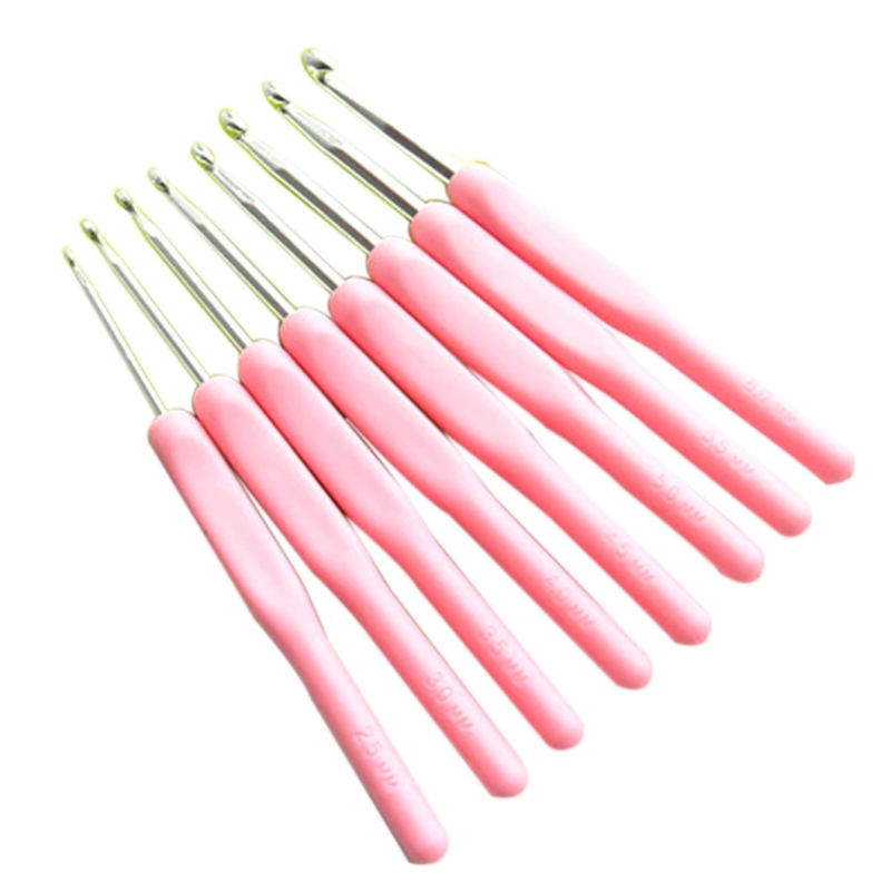 Набір гачків для в“язання рожеві 8 шт. Набір гачків для в“язання рожеві 8 шт.