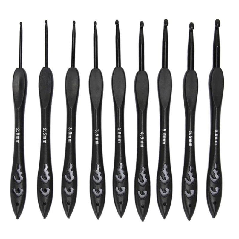 Набір гачків для в“язання чорні 9 шт. Набір гачків для в“язання чорні 9 шт.