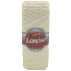 Пряжа Lanoso Bonito Колір: білий. Пряжа напіввовна