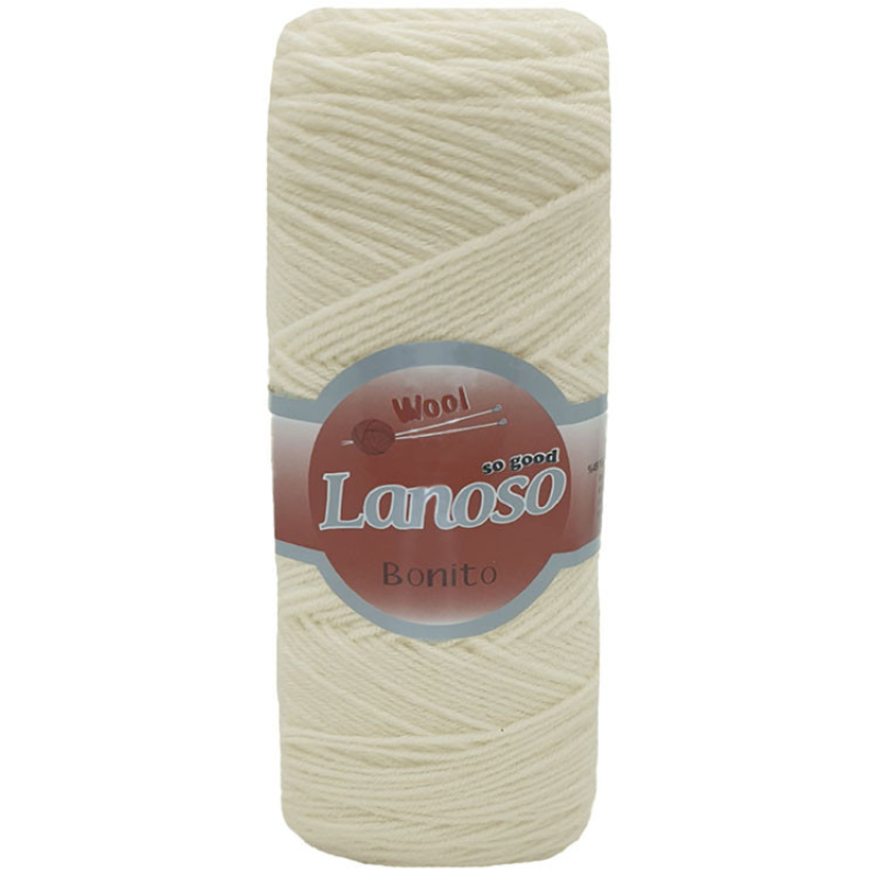 Пряжа Lanoso Bonito Колір: білий. Пряжа напіввовна