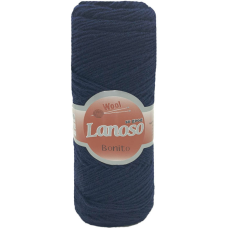 Пряжа Lanoso Bonito Колір: темно-синій. Пряжа напіввовна