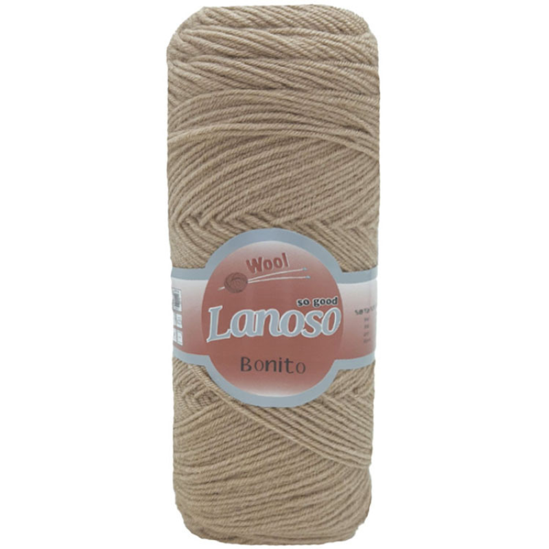Пряжа Lanoso Bonito Колір: бежева. Пряжа напіввовна