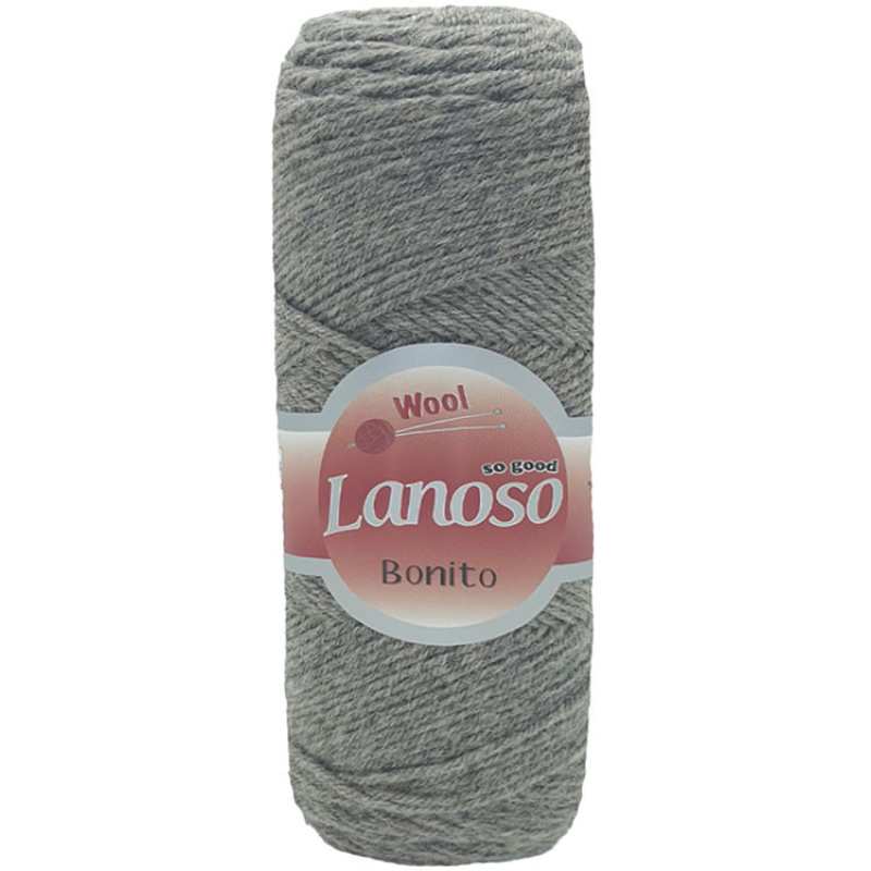 Пряжа Lanoso Bonito Колір: сірий. Пряжа напіввовна