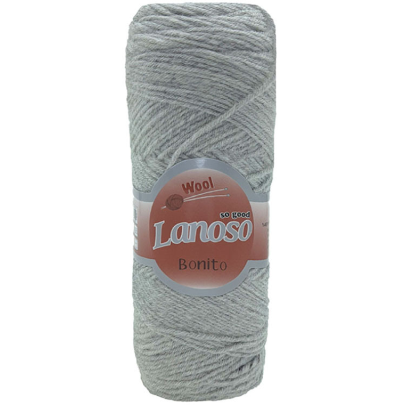 Пряжа Lanoso Bonito Колір: світло-сірий. Пряжа напіввовна