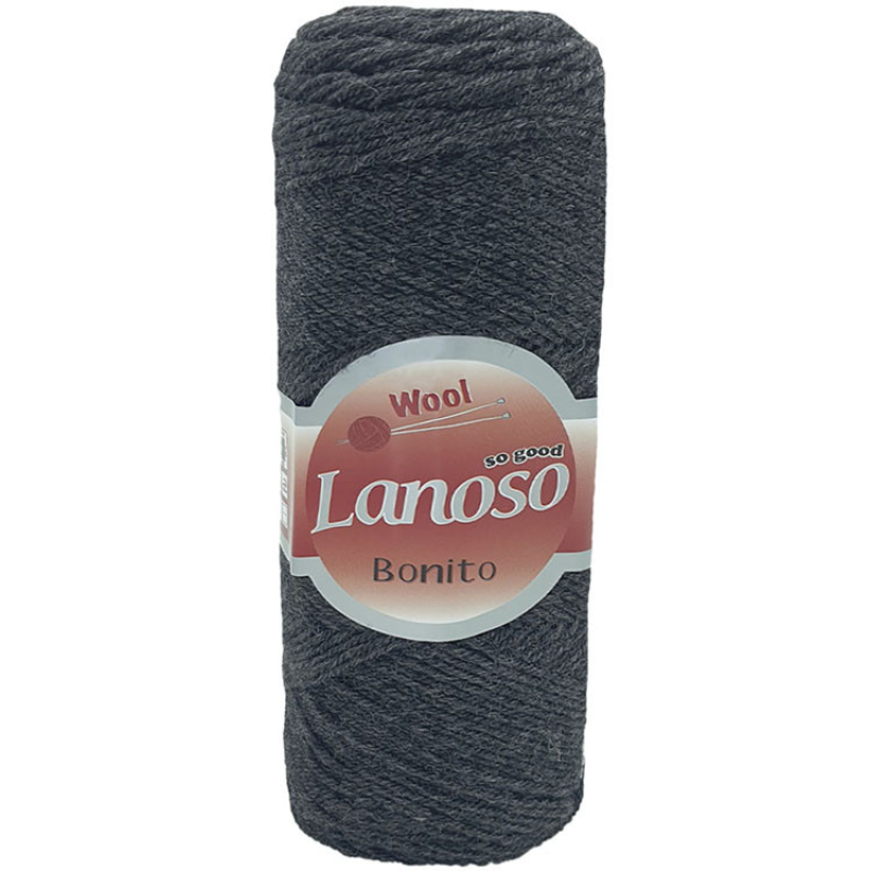 Пряжа Lanoso Bonito Колір: темно-сірий. Пряжа напіввовна