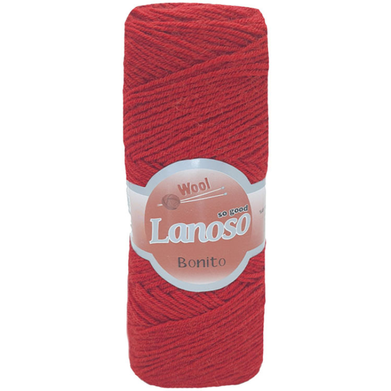 Пряжа Lanoso Bonito Колір: червоний. Пряжа напіввовна