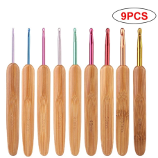 Набір гачків для в“язання з дерев“яною ручкою 9 шт.