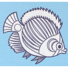 Схема для вишивання нитками, гладдю. Рибка