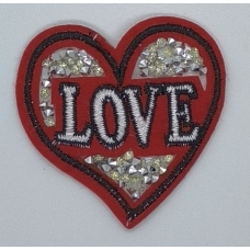 Аплікація для одягу. Сердце со стразами.