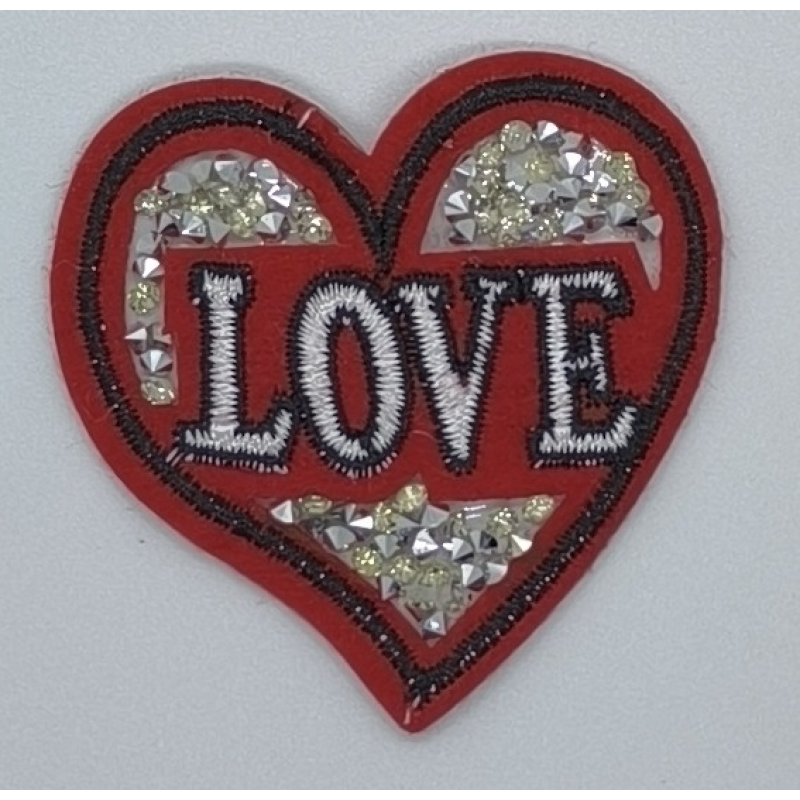 Аплікація для одягу. Сердце со стразами.