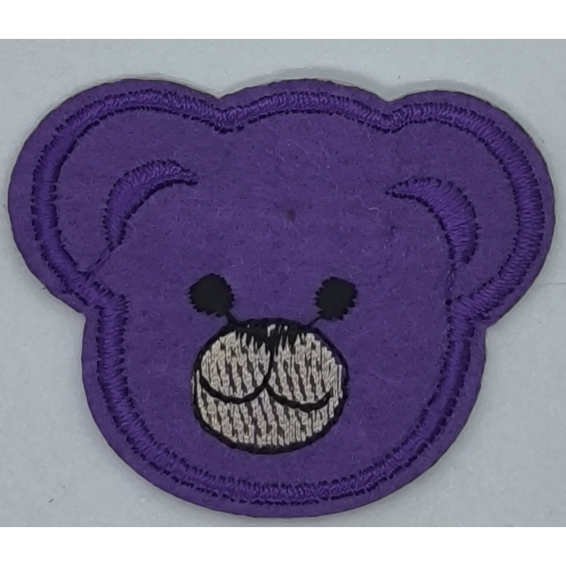Аплікація для одягу. Ведмедик, бузковий