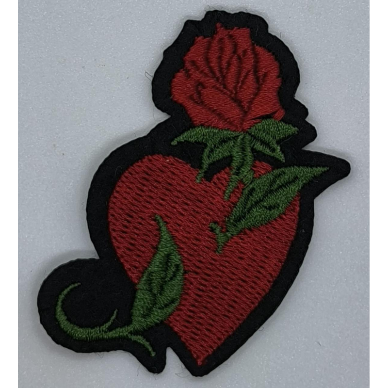 Аплікація для одягу. Серце й троянда