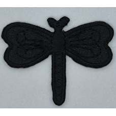 Аплікація для одягу. Стрекоза чорна.