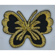 Аплікація для одягу. Маленький метелик, золотисто-чорний.