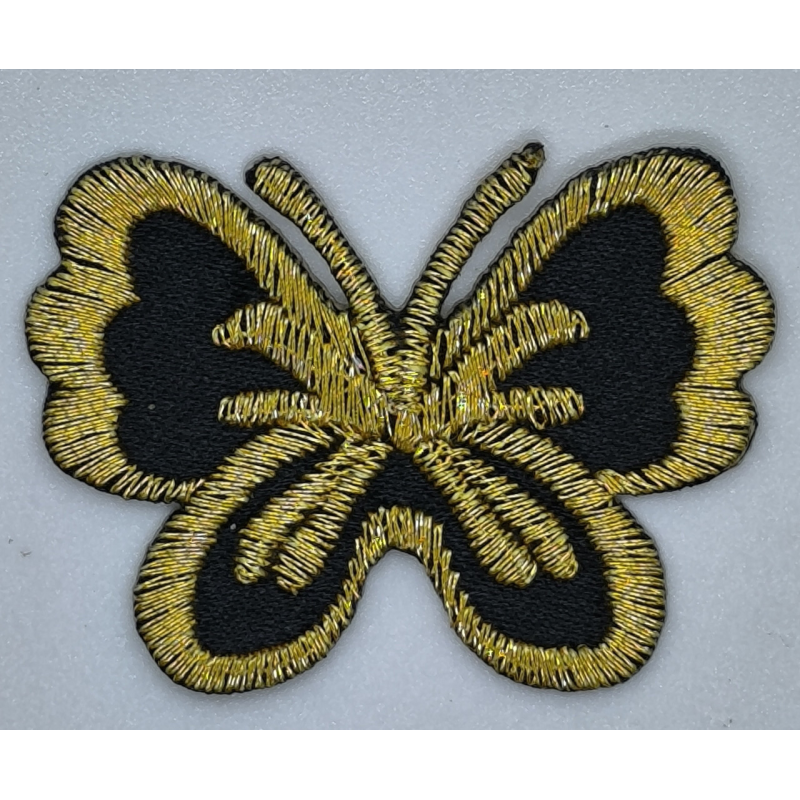 Аплікація для одягу. Маленький метелик, золотисто-чорний. Аплікація для одягу. Маленький метелик, золотисто-чорний.