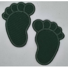 Аплікація для одягу. Відбитки ніжок, зелені. 2шт