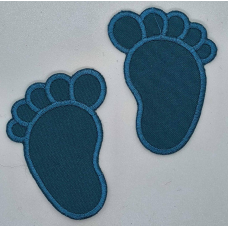 Аплікація для одягу. Відбитки ніжок, морська хвиля. 2шт