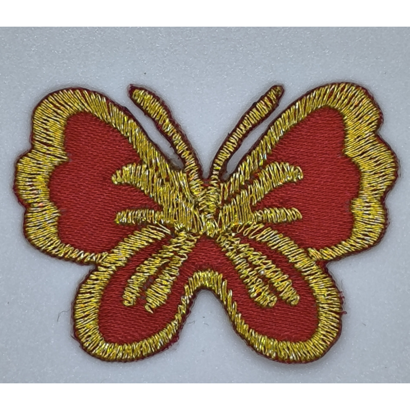 Аплікація для одягу. Маленький метелик, золотисто-червоний. Аплікація для одягу. Маленький метелик, золотисто-червоний.