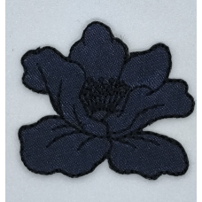 Аплікація для одягу. Квітка чорно-синя.