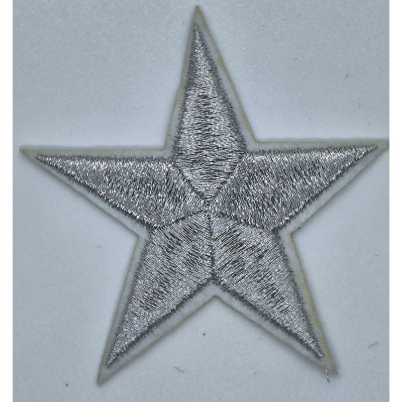 Аплікація для одягу. Зірка срібна.