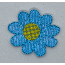 Аплікація для одягу. Квіточок блакитний із жовтою серединкою.
