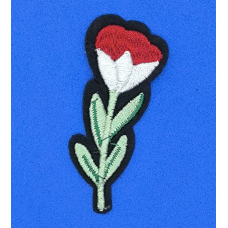 Аплікація для одягу. Квіточка червоно-біла.