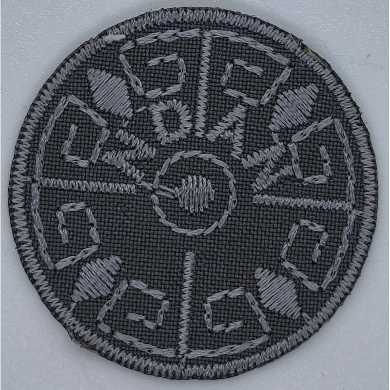 Аплікація для одягу спортивна сіра кругла.