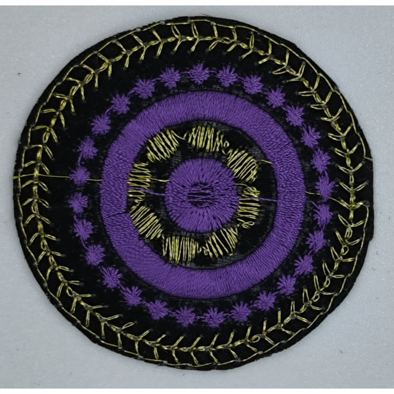 Аплікація для одягу спортивна бузкова кругла.