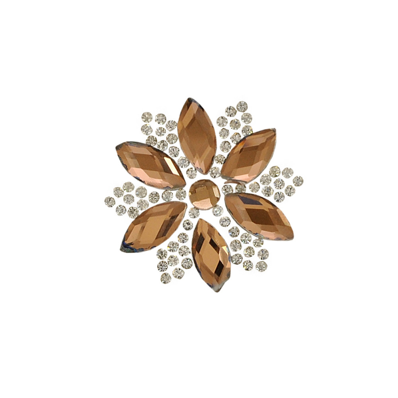 Аплікація для одягу зі стразами. Квітка топаз