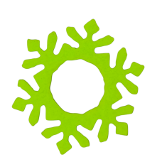 Аплікація для одягу салатова сніжинка.