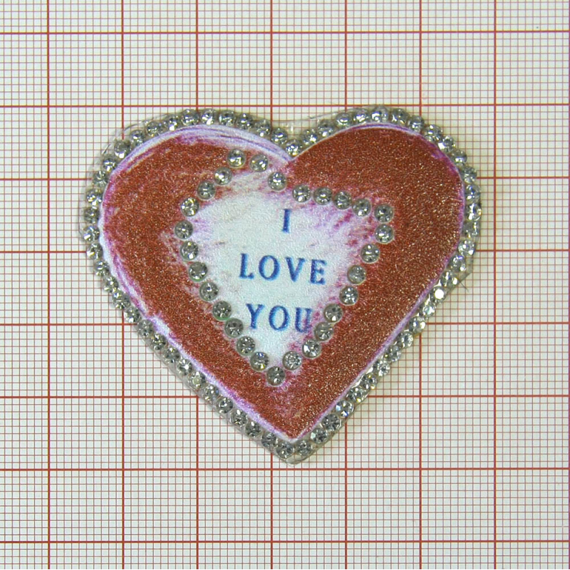 Аплікація для одягу блізі стразами. Сердце.