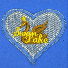 Аплікація для одягу джинсова, серце