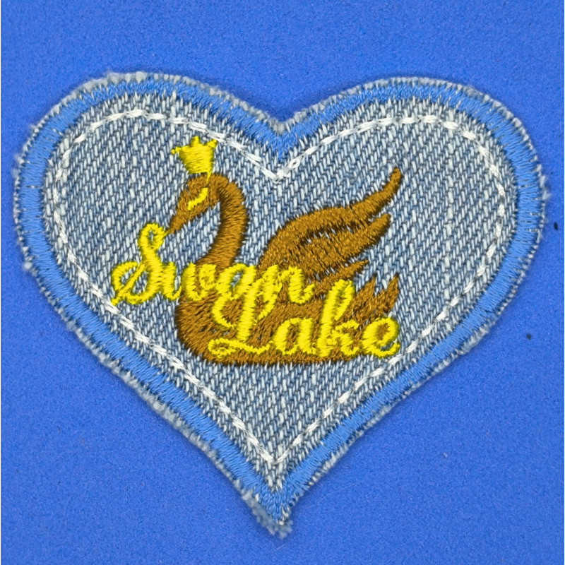 Аплікація для одягу джинсова, серце