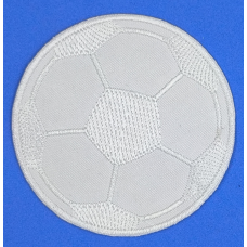 Аплікація для одягу біла, великий Футбольний м“яч.
