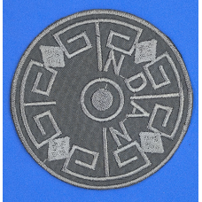 Аплікація для одягу сіра кругла.