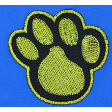 Аплікація для одягу салатово-чорна лапка, велика.