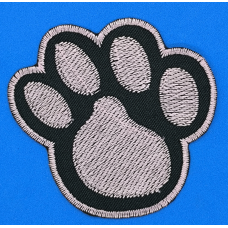 Аплікація для одягу рожево-чорна лапка, велика.