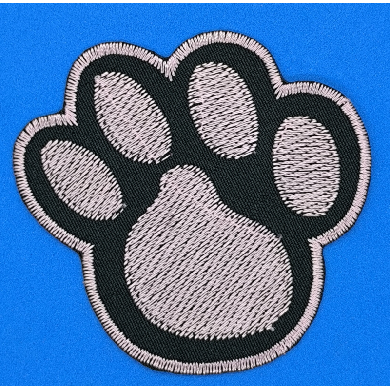 Аплікація для одягу рожево-чорна лапка, велика.