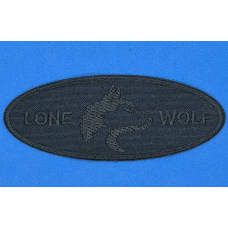 Аплікація для одягу синя. Одинокий вовк