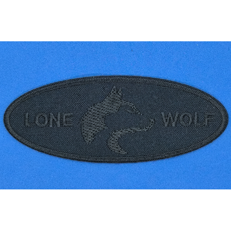 Аплікація для одягу синя. Одинокий вовк