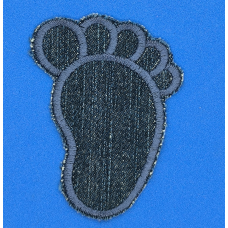 Аплікація для одягу. Відбиток ніжки, джинс. 1шт