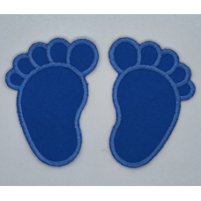 Аплікація для одягу. Відбиток ніжки, синій. 2шт
