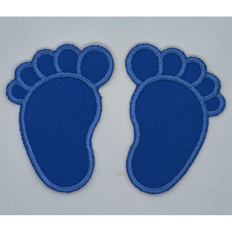 Аплікація для одягу. Відбиток ніжки, синій. 2шт