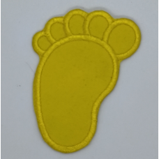 Аплікація для одягу жовта. Відбиток ніжки, такий. 1шт