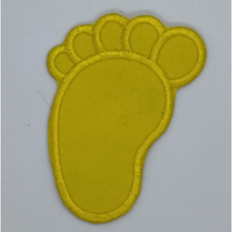 Аплікація для одягу жовта. Відбиток ніжки, такий. 1шт