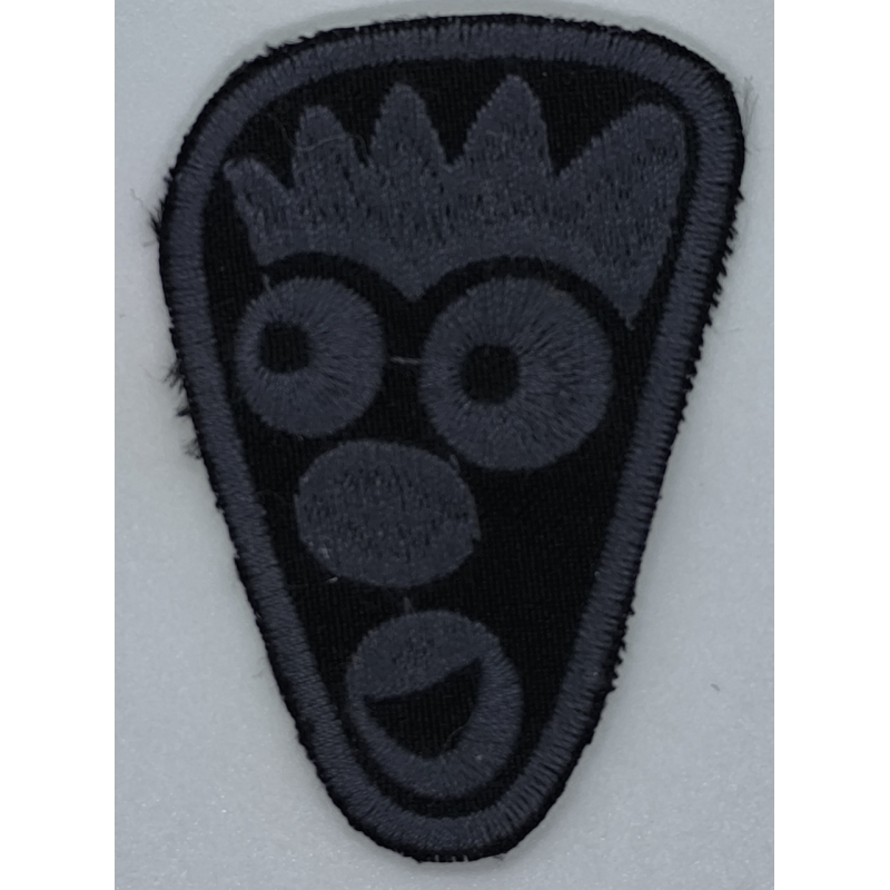 Аплікація для одягу спортивна сіро-чорна мордочка.