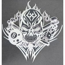 Аплікація для одягу байкерська. Череп.