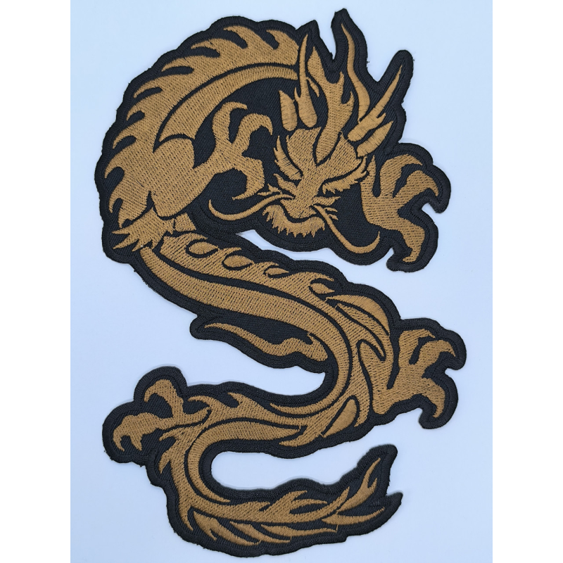 Аплікація для одягу байкерська. Мідний дракон.